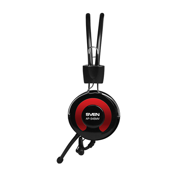 ყურსასმენი SVEN AP-545MV Multimedia stereo Headphones with Mic 2 * 3.5 mm black-red