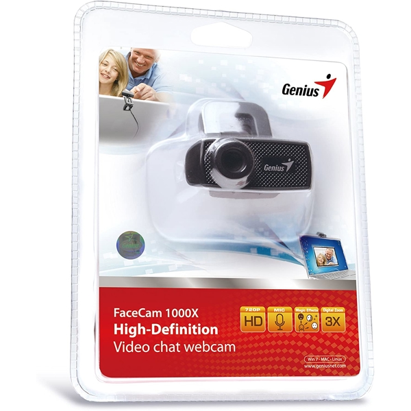 ვებკამერა GENIUS FaceCam 1000X USB 720P HD Webcam with Microphone