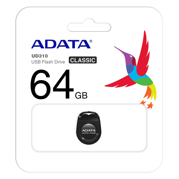 USB ფლეშ მეხსიერება ADATA AUD310-64G-RBK UD310-64GB-RETAIL BLACK