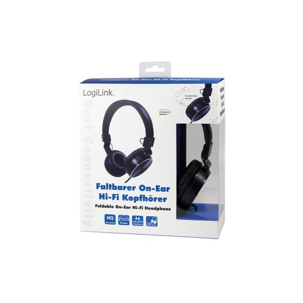 ყურსასმენი Logilink HS0049BK On-Ear Headphone , black