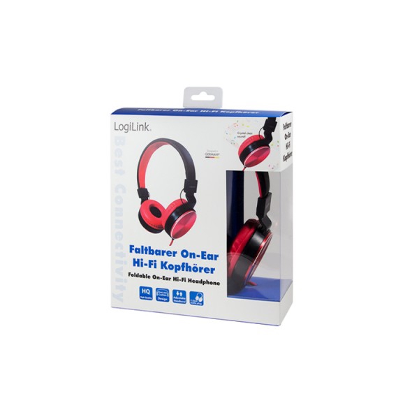 ყურსასმენი Logilink HS0049RD On-Ear Headphone red