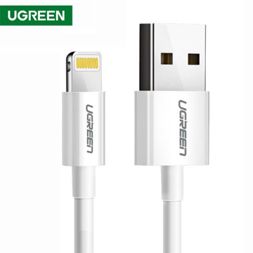 USB კაბელი UGREEN US155 (80315) Apple Lightning To USB 2.0 A  Male Cable White 1.5M