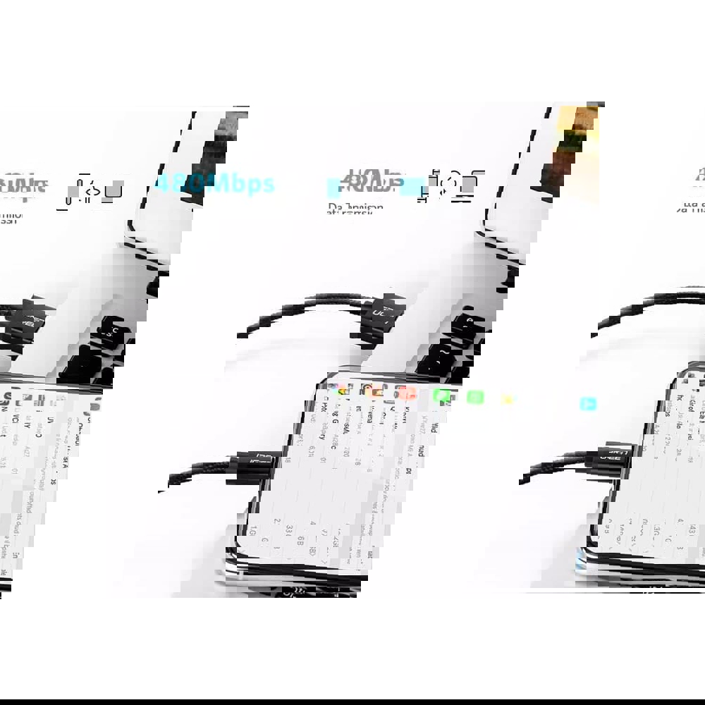 UGREEN US291 (60156) USB 2.0 A to Apple Lightning Cable Nickel Plating Aluminum Braid 1m (Black)