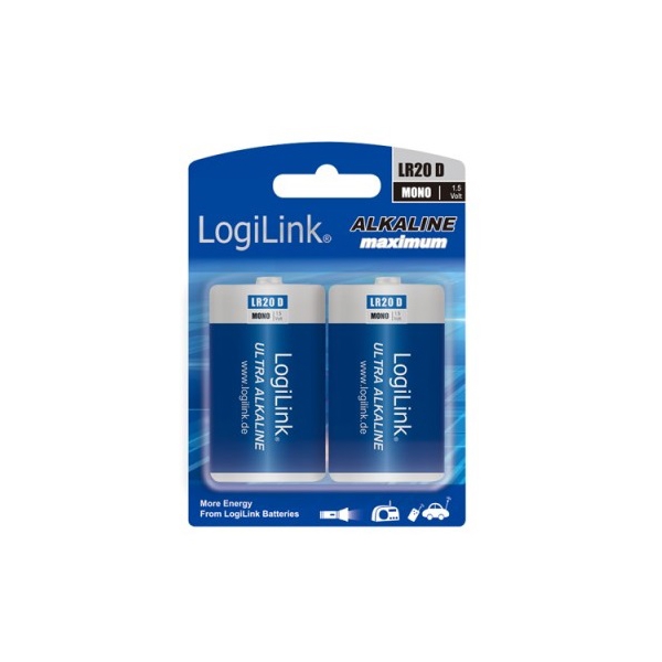 ელემენტი Logilink LR20B2 Battery Ultra Power Alkaline D LR20 2pcs Blister