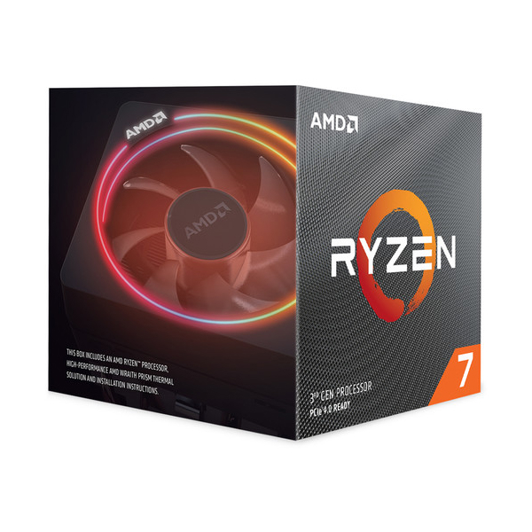 პროცესორი AMD CPU DESKTOP RYZEN 7 8C16T 3700X (4.4GHZ 36MB 65W AM4) BOX WITH WRAITH PRISM COOLER