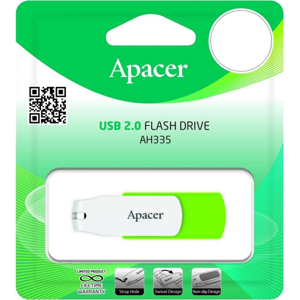 USB ფლეშ მეხსიერება Apacer USB 2.0 Flash Drive AH335 32GB Green