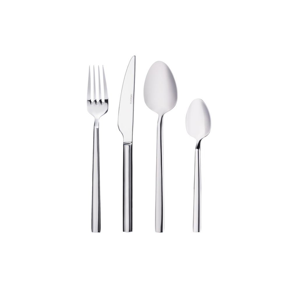 დანა ჩანგლის ნაკრები Ardesto AR0724BES Black Mars Bergmann, 24pcs Cutlery Set, Silver