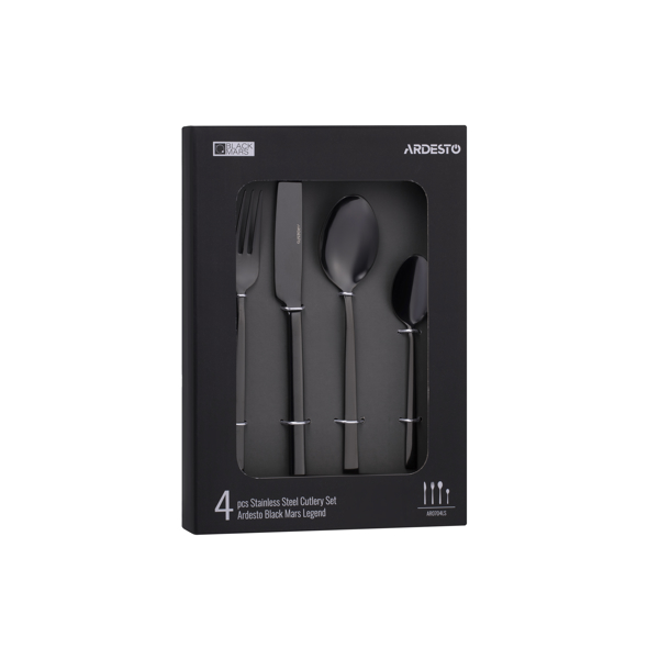 დანა ჩანგლის ნაკრები Ardesto Cutlery set Black Mars Legend 4pcs