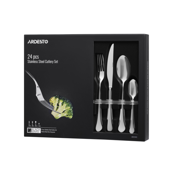 Ardesto Cutlery set Black Mars York 24pcs