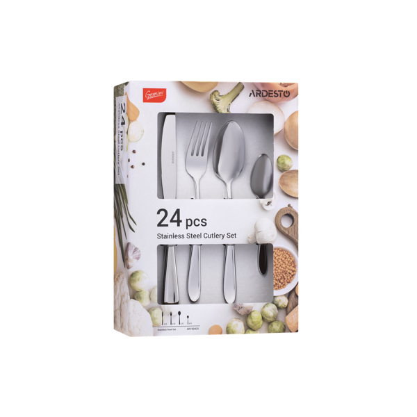 დანა ჩანგლის ნაკრები Ardesto Cutlery set Gemini Carlton 24pcs