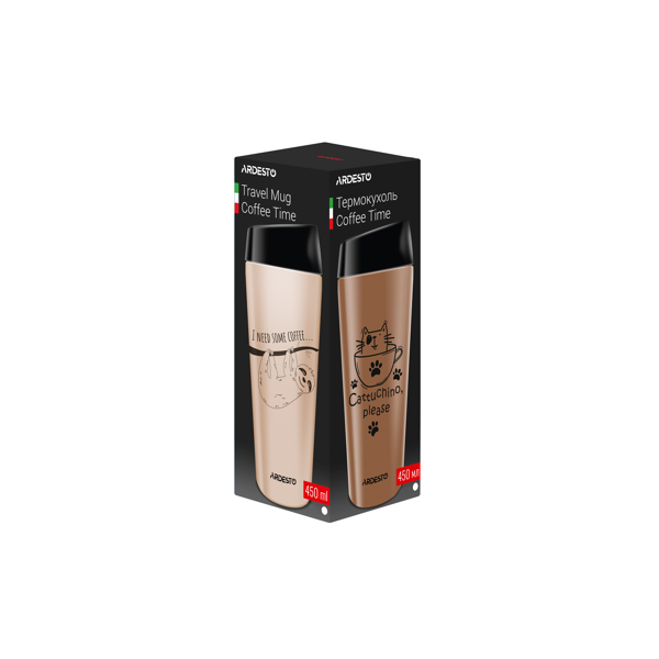 Ardesto Travel mug Coffee time Cat 450 ml