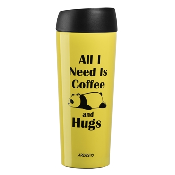 თერმოსი Ardesto Travel mug Coffee time Panda 450 ml