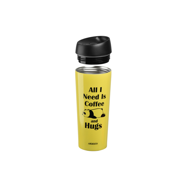 თერმოსი Ardesto Travel mug Coffee time Panda 450 ml