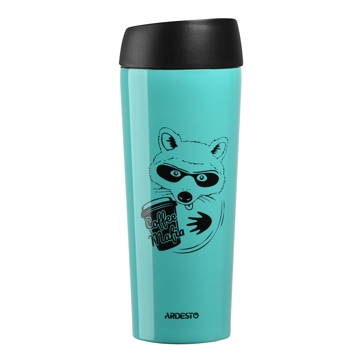 თერმოსი Ardesto Travel mug Coffee time Raccon 450 ml