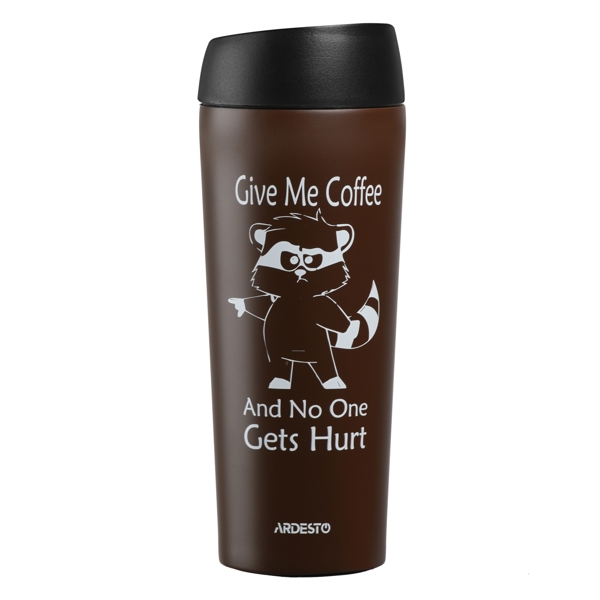 თერმოსი Ardesto Travel mug Coffee time Raccoon 450 ml