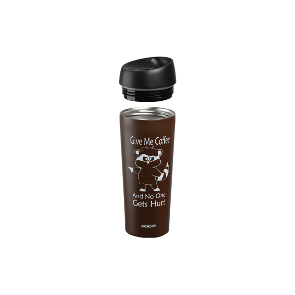 თერმოსი Ardesto Travel mug Coffee time Raccoon 450 ml