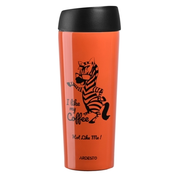 თერმოსი Ardesto Travel mug Coffee time Zebra 450 ml