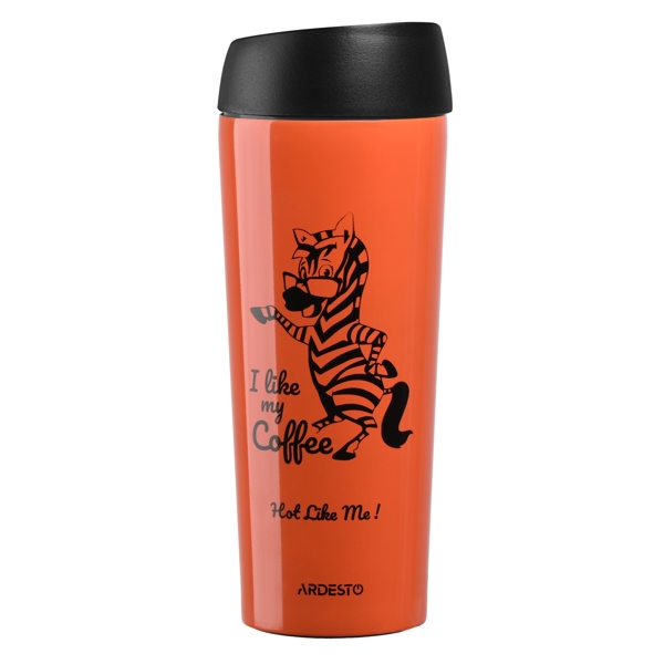 თერმოსი Ardesto Travel mug Coffee time Zebra 450 ml