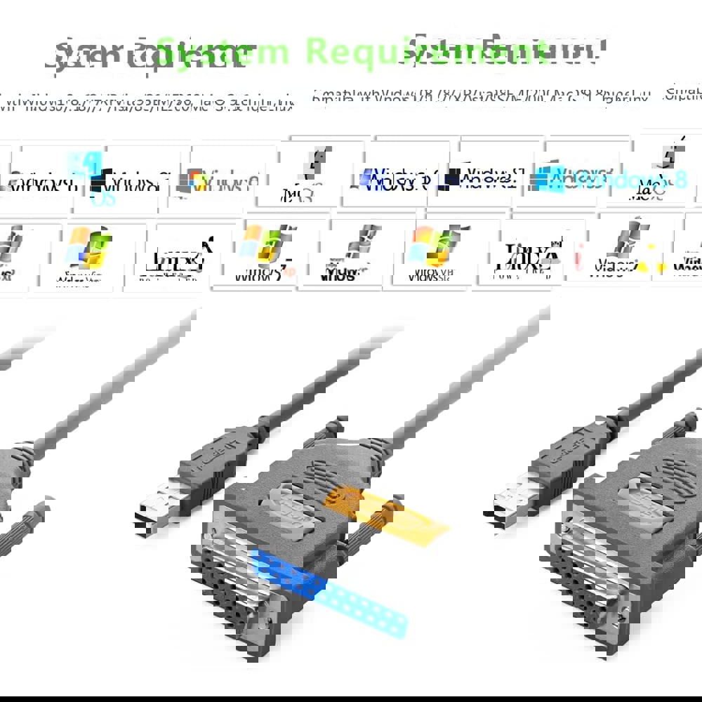 პრინტერის კაბელი UGREEN US167 (20224) USB to DB25 Parallel Printer Cable 2m