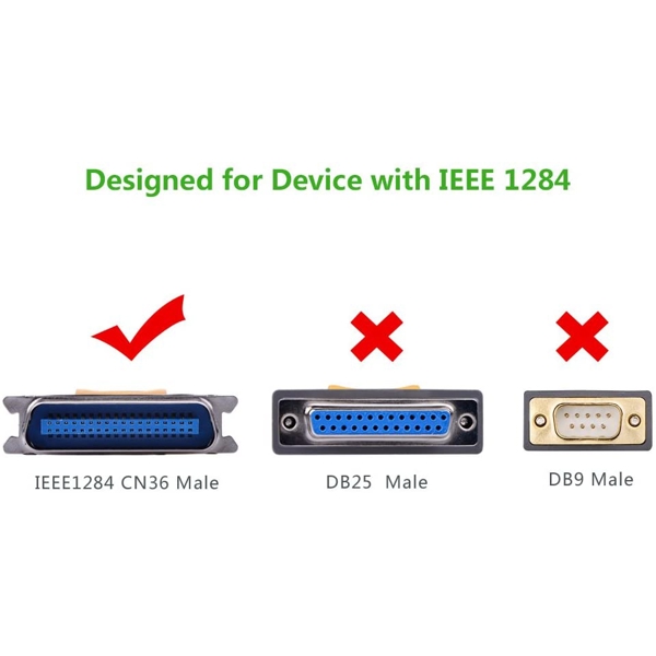 პრინტერის კაბელი UGREEN CR124 (20225) USB to CN36 IEEE1284 Parallel Printer Cable 2m