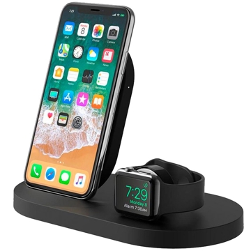 უსადენო დამტენი Belkin DOCK Qi Wireless iWatch(1A) + iPhone (7.5W) + USB A 5W/1A Black