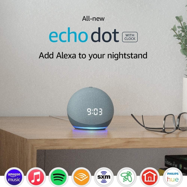 ჭკვიანი ასისტენტი Amazon All-new Echo Dot (4th Gen) Smart speaker with clock and Alexa Twilight Blue