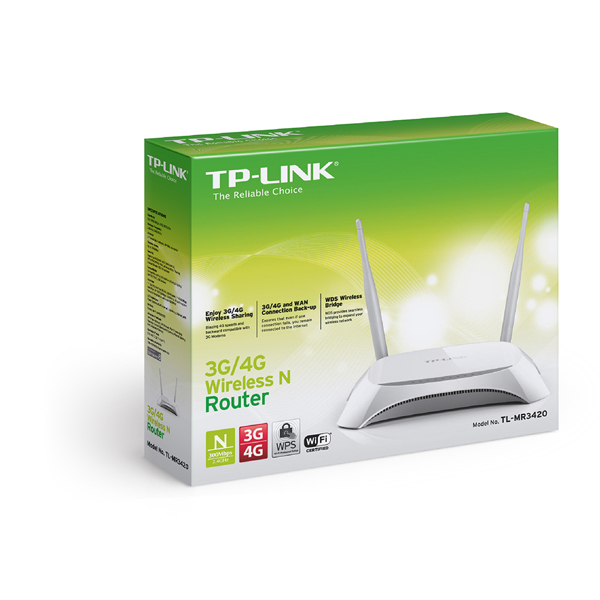 როუტერი TP-Link TL-MR3420 300Mbps Wireless N 3G/4G Router 2T2R 2 detachable antennas