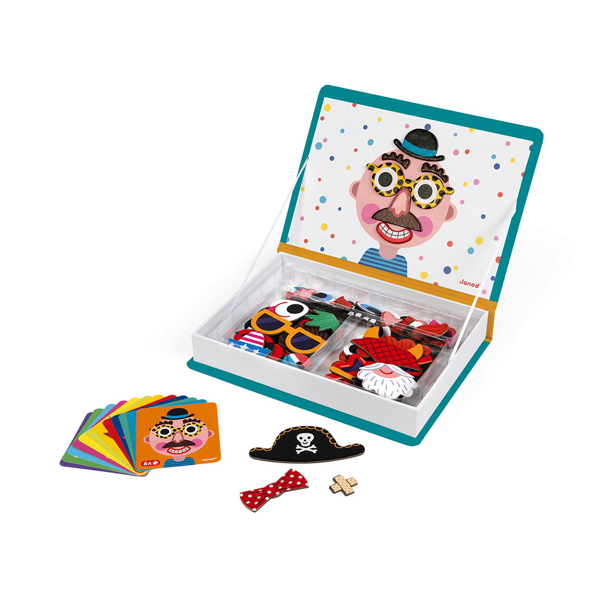 ლოგიკური სათამაშო Janod J02716 Magnetic Book Funny Faces Boy