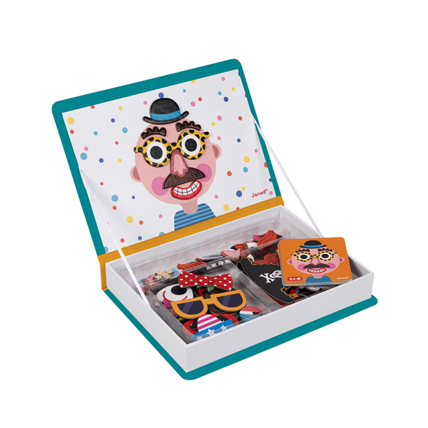 ლოგიკური სათამაშო Janod J02716 Magnetic Book Funny Faces Boy