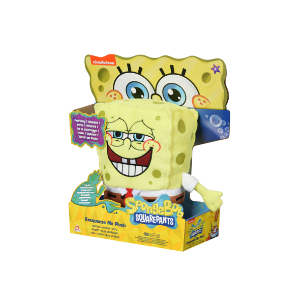 სპანჯბობი Sponge Bob EU690902 Exsqueeze Me Plush SpongeBob Fart with sound