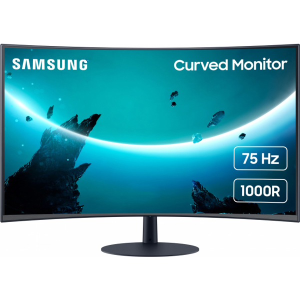 მინიტორი SAMSUNG LC27T550FDIXCI Curved 27" FHD VA, 4MS 75Hz Dark Blue Gray