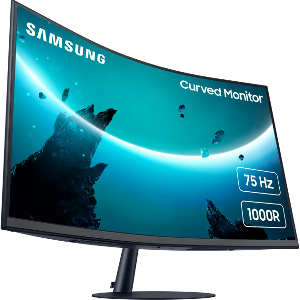 მინიტორი SAMSUNG LC27T550FDIXCI Curved 27" FHD VA, 4MS 75Hz Dark Blue Gray