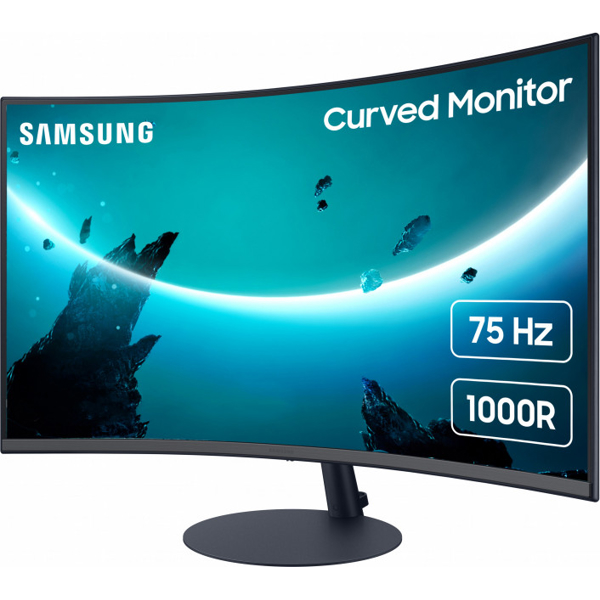 მინიტორი SAMSUNG LC27T550FDIXCI Curved 27" FHD VA, 4MS 75Hz Dark Blue Gray