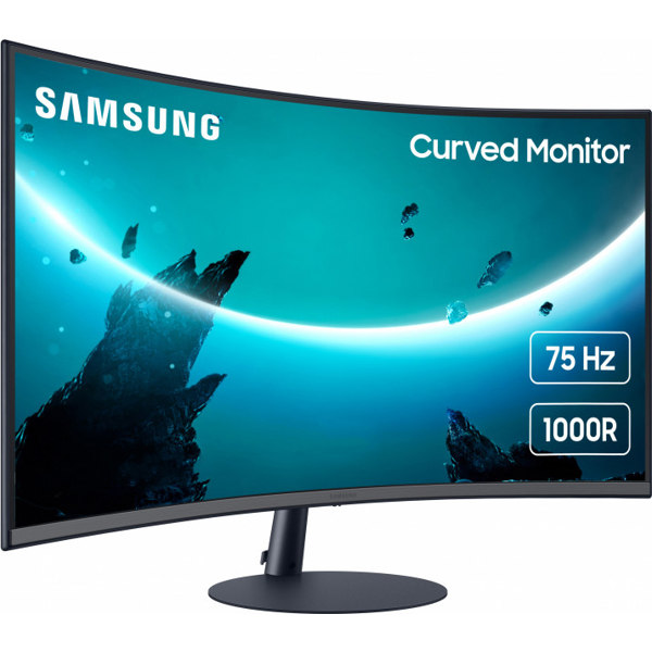 მინიტორი SAMSUNG LC27T550FDIXCI Curved 27" FHD VA, 4MS 75Hz Dark Blue Gray