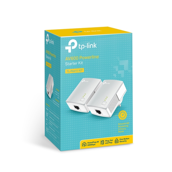 ქსელის პროდუქტი Powerline TP-LINK TL-PA411KIT AV600 Nano Powerline Adapter Starter Kit
