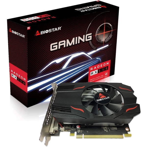 ვიდეო დაფა Biostar RX5504GB, Radeon RX550, 4GB, 128bit, HDMI, DVI, DP, Black