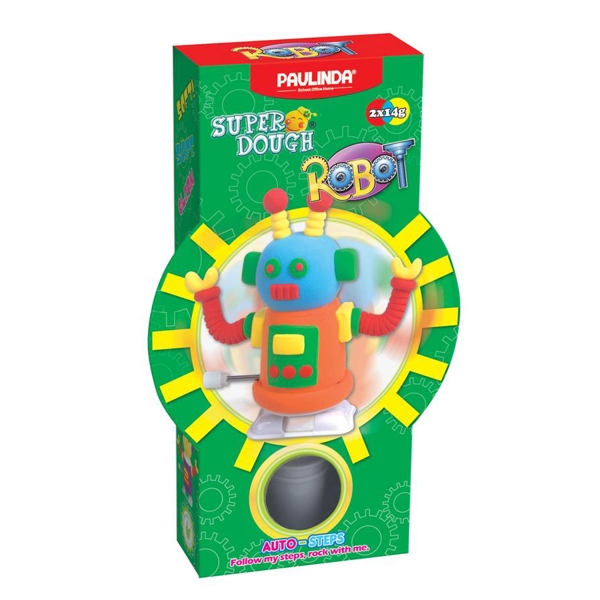 პლასტელინი PAULINDA Super Dough Paulinda Robot Crafting Tool auto-step eyes orange