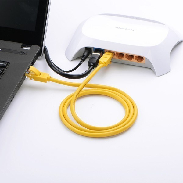 UTP LAN კაბელი UGREEN NW103 (60816) Cat5e Patch Cord UTP Lan Cable, 20m, Yellow