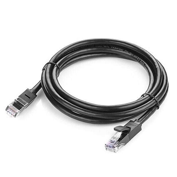 ქსელის კაბელი UGREEN NW102 (20159) Cat6 Patch Cord UTP Lan Cable, 1m, Black