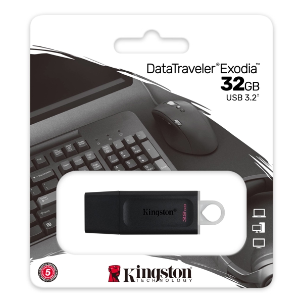 USB ფლეშ მეხსიერება Kingston DTX/32GB 32GB DataTraveler Exodia USB 3.2 Black/White