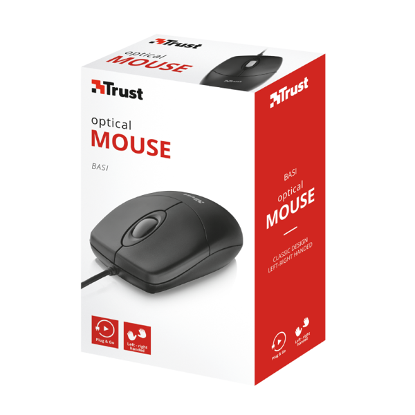 მაუსი TRUST Basi Mouse - black (16591)