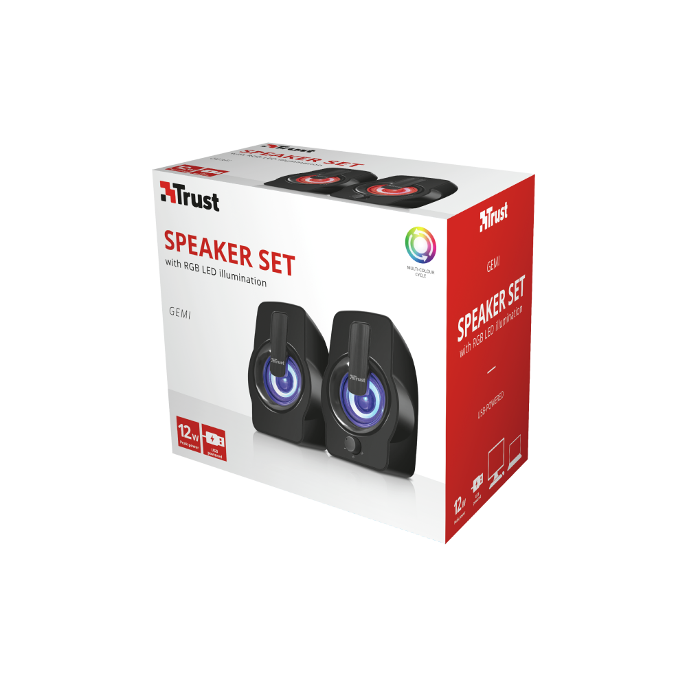 TRUST Gemi RGB 2.0 Speaker Set - black