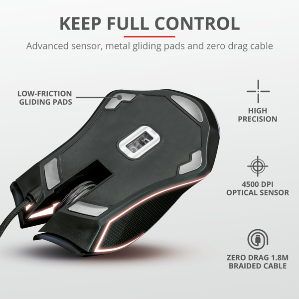 მაუსი TRUST GXT160X TURE RGB LED MOUSE