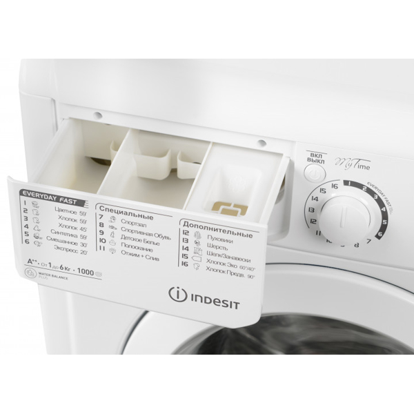 სარეცხი მანქანა INDESIT E2SD 2160A B UA 6 kg, A++ White