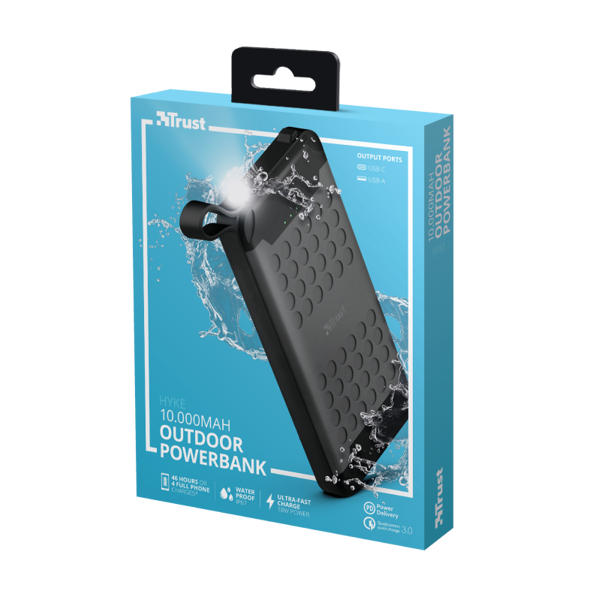 პორტატული დამტენი TRUST HYKE OUTDOOR POWERBANK 10.000 mAh