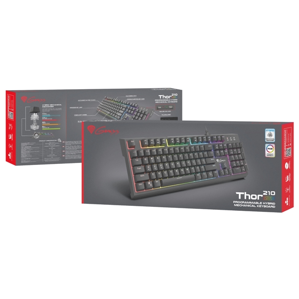 კლავიატურა Genesis THOR 210, Wired, USB, Gaming Keyboard, Black 