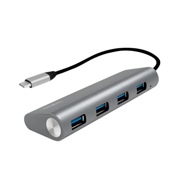 USB ჰაბი Logilink UA0309 USB 3.2 Gen 1x1 USB-C™ 4-Port Hub, aluminum, grey