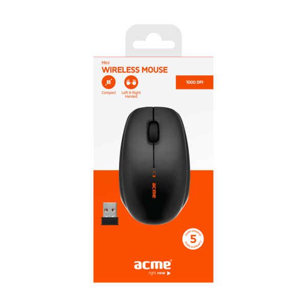 მაუსი ACME MW12 Mini wireless optical mouse Black