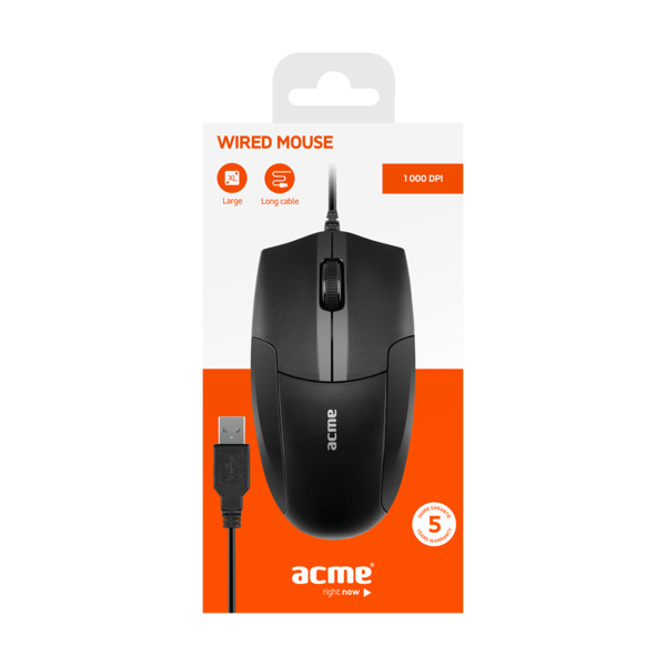 მაუსი ACME MS14 Wired USB Black