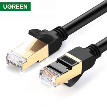 ქსელის კაბელი UGREEN NW107 (11229) Cat7 Patch Cord STP Ethernet Lan Cable 0.5m (Black)